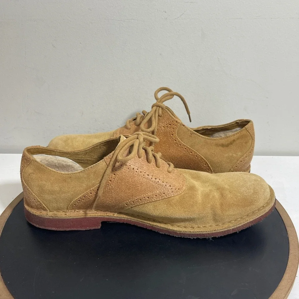 UGG‎ Lyle Suede Brogue Oxford Men Size 13 Lace Up Tan  Business Shearling Lined